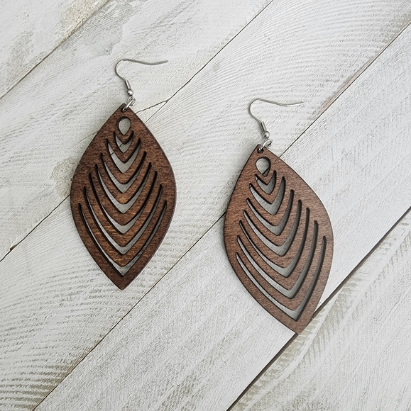 Long Wooden Earrings, Jewelry - Picture 1 of 2